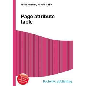  Page attribute table Ronald Cohn Jesse Russell Books