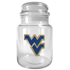  West Virginia 31oz Glass Candy Jar   Primary Logo Sports 
