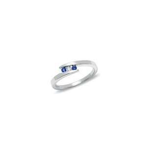  ZALES Sapphire and Diamond Bypass Ring in 10K White Gold 