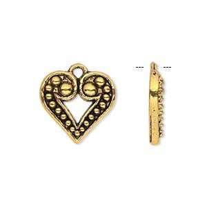  #8753 Charm, ZincRich™ pewter, antiqued gold plated 