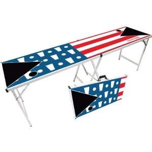  NEW Standard Portable Party Pong Table with American Flag 