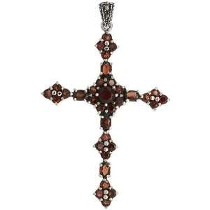  Sterling Silver Marcasite New Coptic Cross Pendant, w 