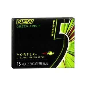 Wrigleys 5 Vortex Green Apple Sugarfree Gum (case of 10)  