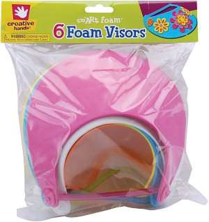   Foam Visors 6/Pkg Bright Colors by Fibre Craft