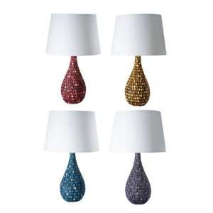 Set of 4 VIbrant Retro Chic Faux Shell Table Lamps 16.5  