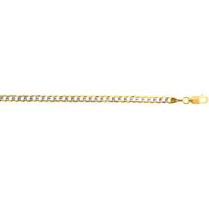   Comfort Curb Miami Cuban Chain Necklace 10K Yellow White Gold  