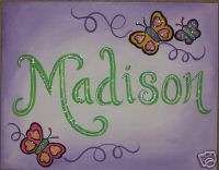 Personalized girls name canvas painting hand painted  