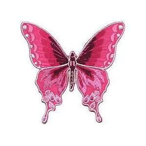    Pink Butterfly Embroidered Iron On new Patch m752 