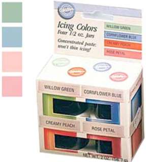 WILTON Food Color Icing Pastel Colors Four 1/2 oz. Jars 070896601889 