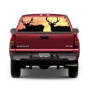 See Through Rear Window Graphic with Big Elk Sunset Mural   16 h x 55 