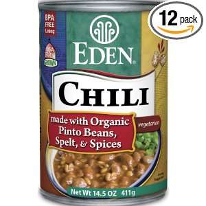 Eden Organic Pinto Beans & Spelt Chili, 14.5 Ounce Cans (Pack of 12 