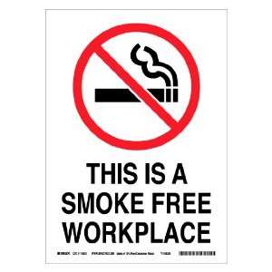   Color Sustainable Safety Sign, Legend This Is A Smoke Free Workplace