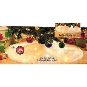  40 LED LIGHTED SNOW TREE SKIRT WITH 8 DIFFERENT LIGHTING 