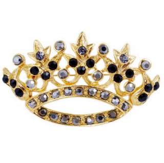 6colors crown brooch pin37x63mm gold plated enamel W25694 free  