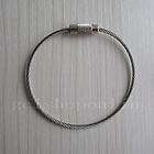 Lot of 5 Stainless Steel Wire keychain Cable Key Ring Twist Barrel