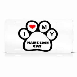  Maine Coon Cats White Novelty Animal Metal License Plate 