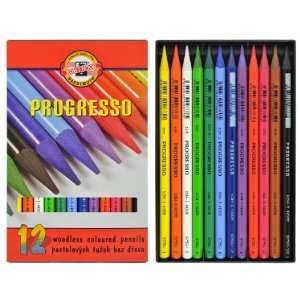   noor Progresso   12 Woodless Coloured Pencils. 8756