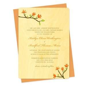  Blooming Branch Invitation   Real Wood Wedding Stationery 