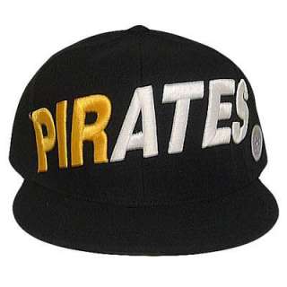 MLB PITTSBURGH PIRATES FLAT BILL FITTED HAT CAP 7 3/8  