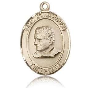  14kt Yellow Gold 1in St John Bosco Medal Jewelry