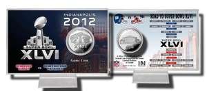 Super Bowl XLVI Silver Flip Coin Card  