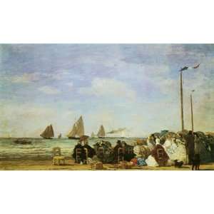  CANVAS The Beach at Trouville 1963 by Eugene Boudin 10 X 