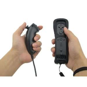 Black Built in Motion Plus Remote + Nunchuck Controller(wii controller 
