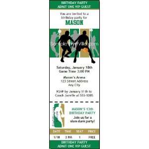  Boston Celtics Colored Ticket Invitation Sports 