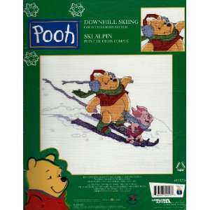  Pooh Downhill Skiing Counted Cross Stitch Kit Arts 