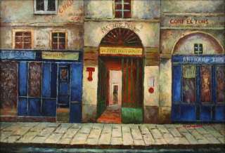   Quality Hand Painted Oil Painting European Storefronts 36x24  