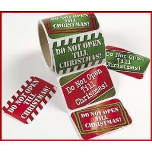  Roll of 100 Do Not Open Till Christmas Stickers