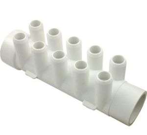 SPA PVC Manifold, 1.5s x 1.5spg,(10) 3/4 Barbs  