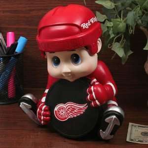  NHL Detroit Red Wings Kids Hockey Player Bank Sports 