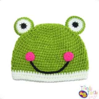  Girls Soft Crochet Frog Beanie Winter Hat Cap   Great for 