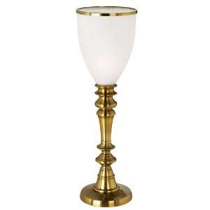  Brass Hurricane Glass Accent Table Lamp
