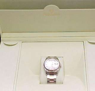 Mens White Gold Rolex Oyster Day Date Diamond Watch  