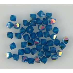  48 4mm Swarovski crystal bicone 5301 C. Blue Opal AB