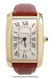NEW Gents CARTIER Tank Americaine Extra Large XL 18k Yellow Gold 