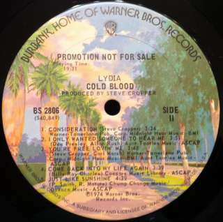 COLD BLOOD lydia LP Promo Label BS 2806 VG+ 1974  