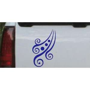Thick Swirl With Dots Car Window Wall Laptop Decal Sticker    Blue 6in 