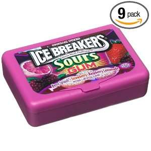 Ice Breakers Sours Berry Gum, 1.32 Ounce Boxes (Pack of 9)  