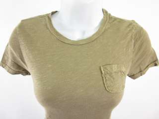 CREW Tan Vintage Jersey Short Sleeve T Shirt Top XS  