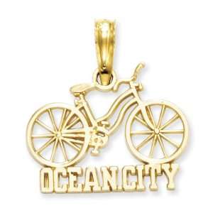  14k Gold Ocean City Bicycle Pendant Jewelry