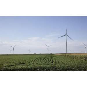  Landscape Poster   Wind turbines rural Missouri 24 X 16 