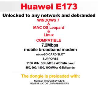Unlocked T Mobile Huawei E173 HSDPA 7.2Mbps GSM Modem  