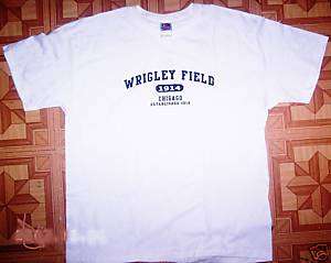 CHICAGO CUBS WRIGLEY FIELD WHITE T Shirt L W/WIN  
