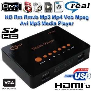  HD Multi Media Player w USB HDMI SD MMC AVI MOV  WMA RM 