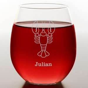 Lobster Stemless Red Wine Glass 