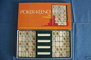 POKER KEENO board card game 1977 Cadaco 100% COMPLETE NICE  