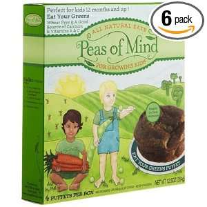Peas of Mind Eat Your Greens Puffet, 4 Count Boxes (Pack of 6)